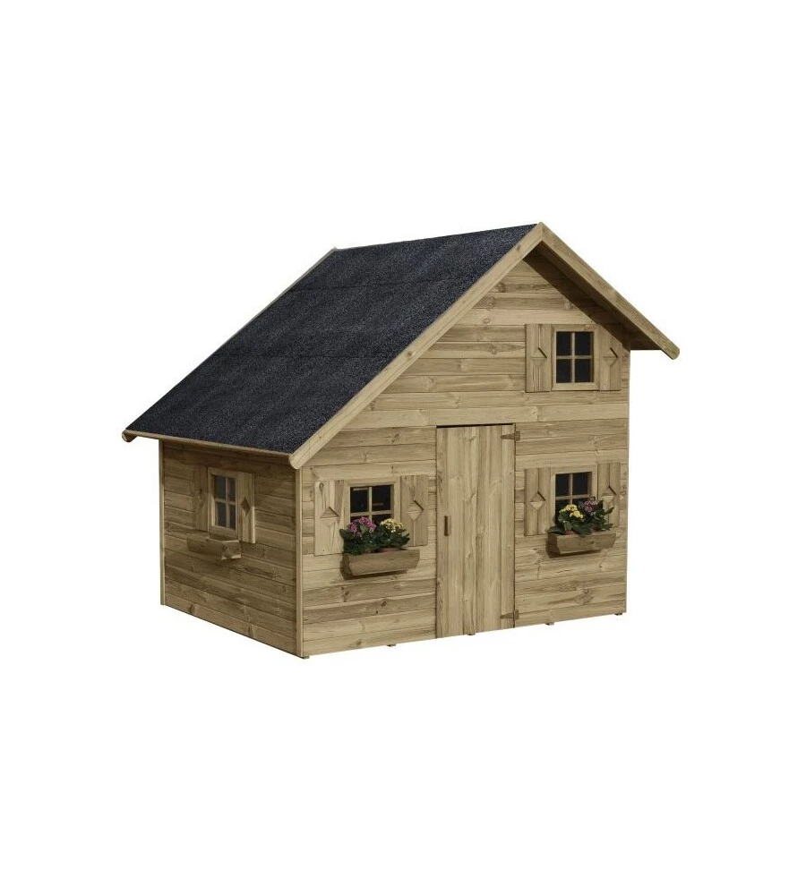CASETTA DA GIARDINO PER BAMBINI IN LEGNO DOMUS "CLARISSA" 223X250X230 CM