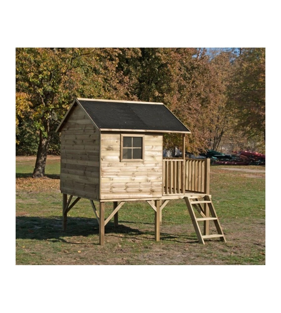CASETTA DA GIARDINO PER BAMBINI DOMUS "LEONARDO" IN LEGNO 175X226X250,5 CM