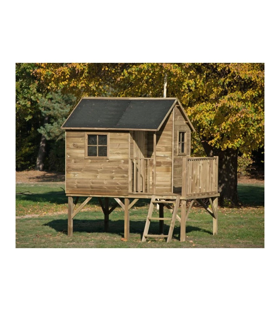 CASETTA DA GIARDINO PER BAMBINI DOMUS "LEONARDO" IN LEGNO 175X226X250,5 CM