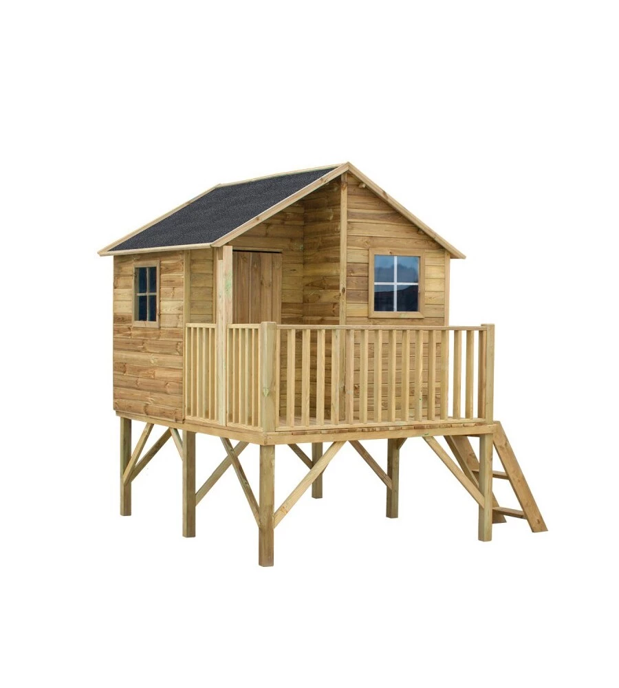 CASETTA DA GIARDINO PER BAMBINI DOMUS "LEONARDO" IN LEGNO 175X226X250,5 CM
