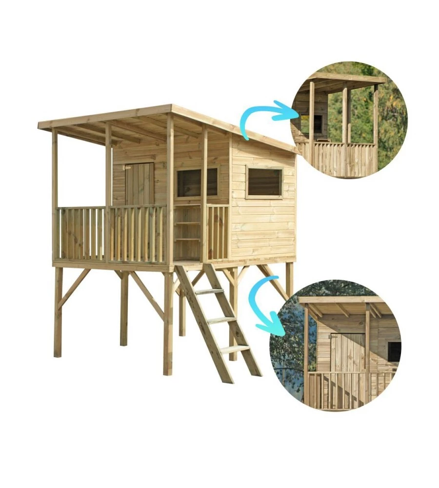 CASETTA DA GIARDINO PER BAMBINI IN LEGNO DOMUS "ANGELO" 220X174,5X272 CM