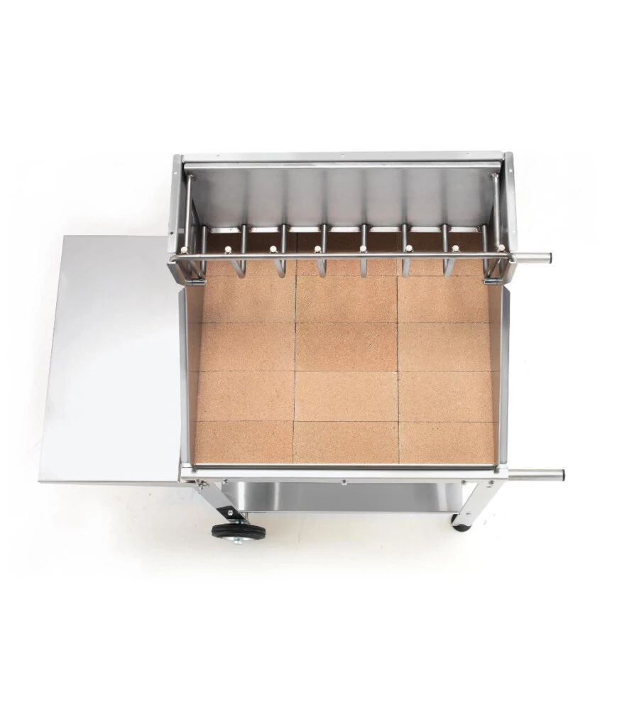 BARBECUE A LEGNA/CARBONE OMPAGRILL "BEST STEEL 56659/X" CON GRIGLIA 60X35 CM