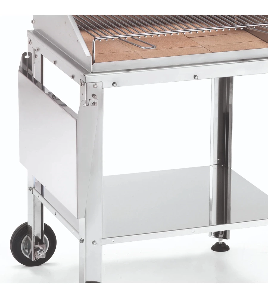 BARBECUE A LEGNA/CARBONE OMPAGRILL "BEST STEEL 56659/X" CON GRIGLIA 60X35 CM