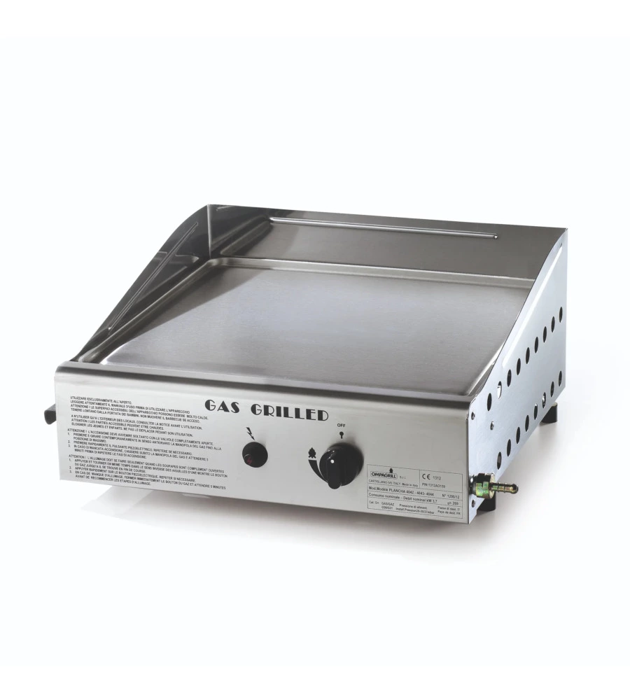 BARBECUE A GAS OMPAGRILL CON PLANCHA SINGOLA 1 BRUCIATORE 40X43 CM