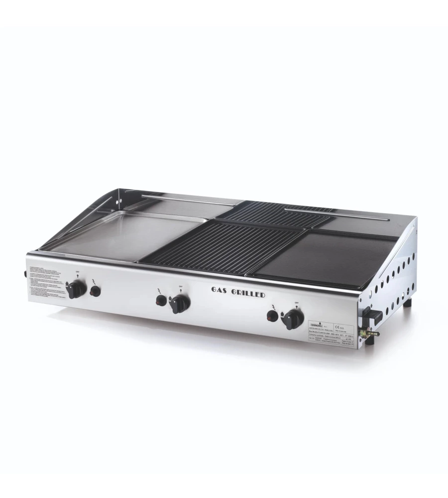 BARBECUE A GAS OMPAGRILL CON PLANCHA TRIPLA 3 BRUCIATORI 83X44X21,5 CM