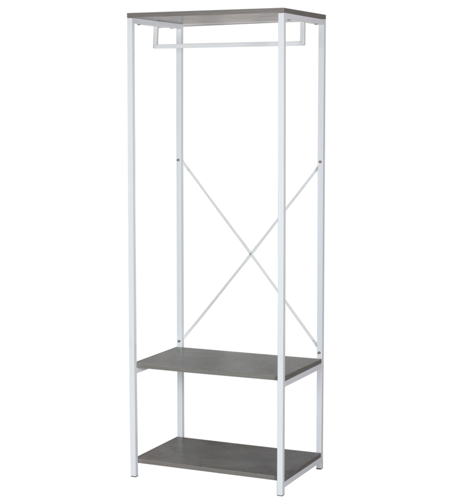 APPENDIABITI IN METALLO BIANCO E CEMENTO, 60X40,4X167 CM