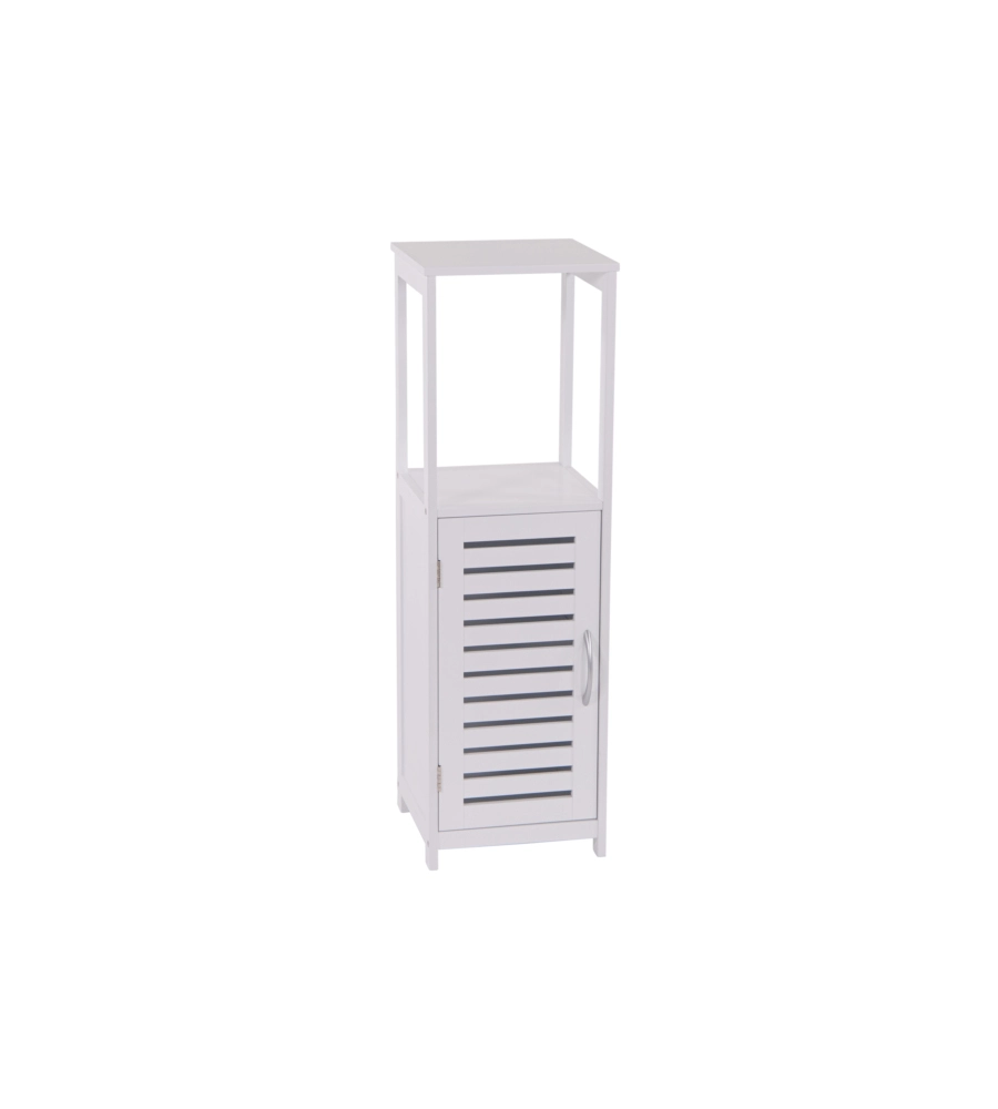 MOBILE MULTIUSO BIANCO CON ANTA E RIPIANO, 30X30X96 CM