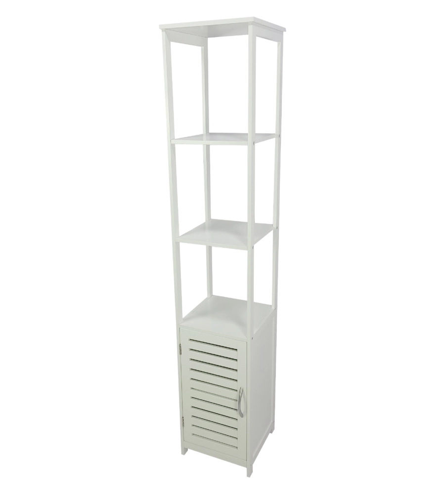 COLONNA CON ANTA E 3 RIPIANI BIANCA, 30X30X156 CM