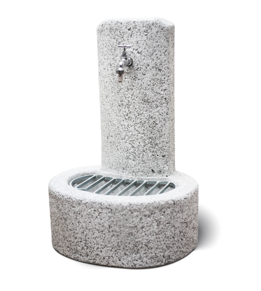 FONTANA DA GIARDINO VEDOVELLA "BIELLA"  SABBIATO BIANCO/NERO, 47X37X69 CM - KAM