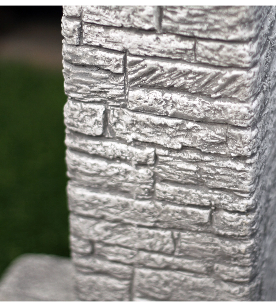 FONTANA DA GIARDINO VEDOVELLA "CLANEZZO" ANTICATO GRIGIO, 28X31X66 CM - KAM