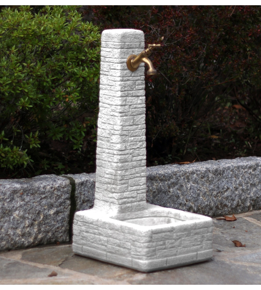 FONTANA DA GIARDINO VEDOVELLA "CLANEZZO" ANTICATO GRIGIO, 28X31X66 CM - KAM