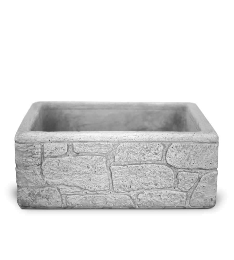 LAVELLO DA GIARDINO "LIPARI 50" GRIGIO, 50X40X20 CM - KAM