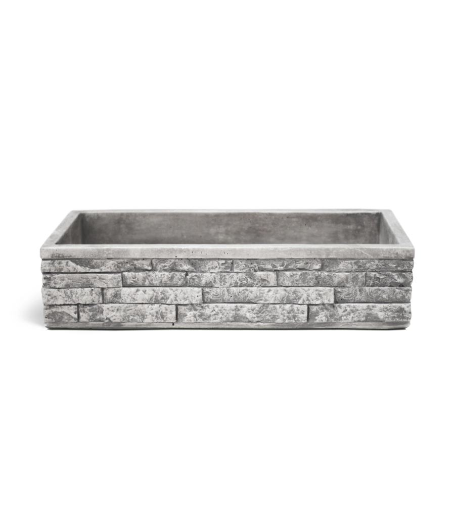 LAVELLO DA GIARDINO "MESETA XL" GRIGIO, 70X35X16 CM - KAM