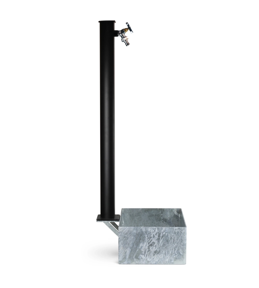 BASAMENTO PER FONTANE DA GIARDINO IN ACCIAIO ZINCATO A CALDO, 40X30 CM - KAM