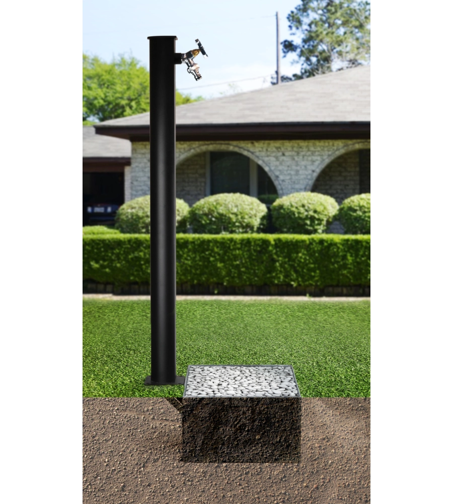 BASAMENTO PER FONTANE DA GIARDINO IN ACCIAIO ZINCATO A CALDO, 40X30 CM - KAM