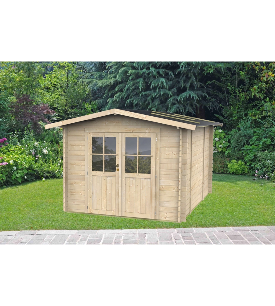 CASETTA IN LEGNO DA GIARDINO ALCE "OPERA" IN ABETE 296X249X219 CM