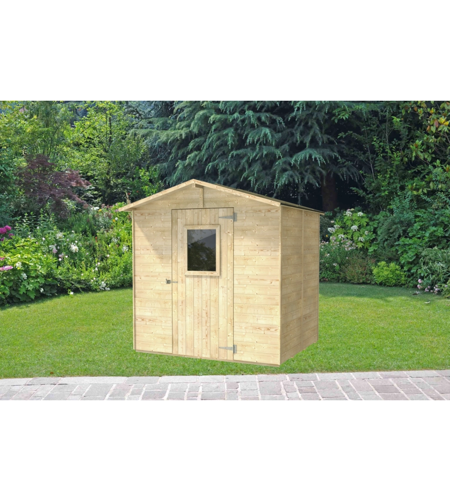 CASETTA IN LEGNO DA GIARDINO ALCE "VANIGLIA" IN ABETE 200X207X214 CM