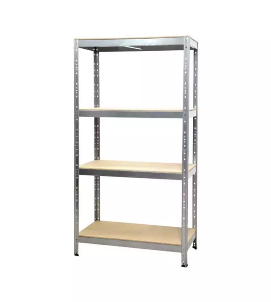 SCAFFALE 4 RIPIANI IN METALLO E LEGNO GRIMA "JOKER" GRIGIO PORTATA 300 KG 120x60x180 CM