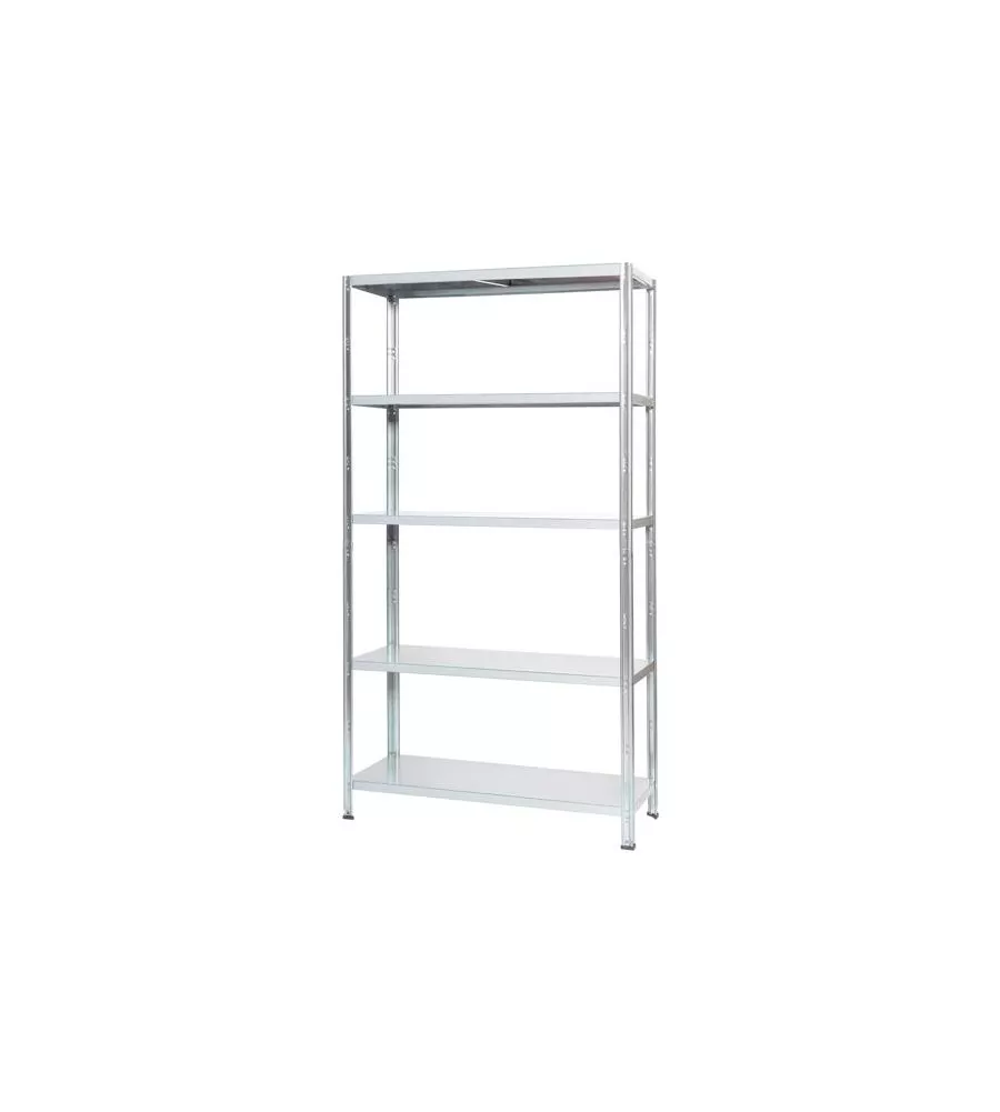 SCAFFALE IN METALLO AD INCASTRO CON 5 RIPIANI, 100X40X187 CM PORTATA 80 KG - GRIMA