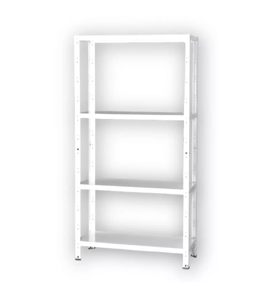 SCAFFALE 4 RIPIANI IN METALLO GRIMA BIANCO PORTATA 160 KG 75X30X145 CM