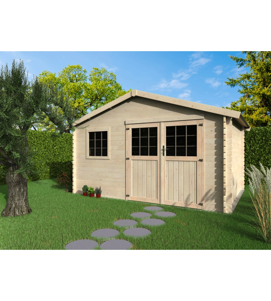 CASETTA IN LEGNO DA GIARDINO DECOR ET JARDIN "TORCAL" IN ABETE BIANCO NORDICO 430X302X247 CM