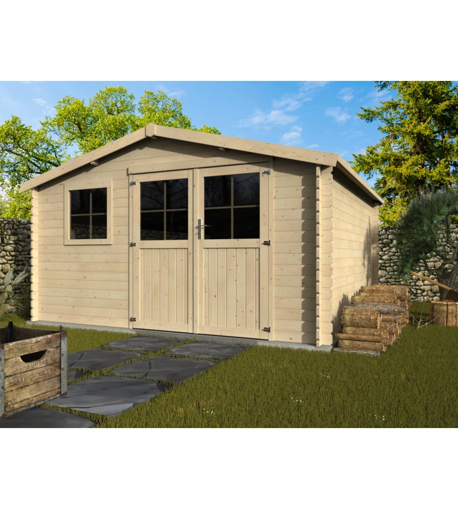 CASETTA IN LEGNO DA GIARDINO DECOR ET JARDIN "FLORAN" IN ABETE BIANCO NORDICO 414X403X234 CM