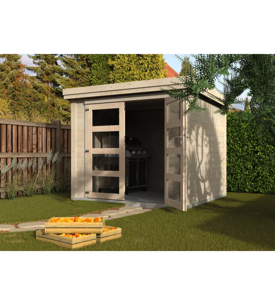 CASETTA IN LEGNO DA GIARDINO DECOR ET JARDIN "PICO" IN ABETE BIANCO NORDICO 269X240X213 CM