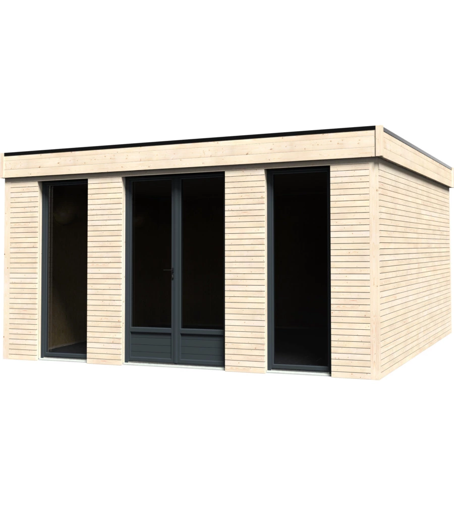 CASETTA IN LEGNO DA GIARDINO PREFABBRICATA DECOR ET JARDIN "DECOR HOME 21MQ" IN ABETE BIANCO NORDICO 497X497X250 CM