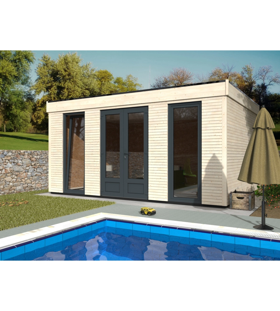 CASETTA IN LEGNO DA GIARDINO PREFABBRICATA DECOR ET JARDIN "DECOR HOME 15MQ" IN ABETE BIANCO NORDICO 497X365X250 CM