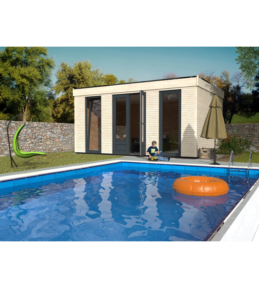 CASETTA IN LEGNO DA GIARDINO PREFABBRICATA DECOR ET JARDIN "DECOR HOME 15MQ" IN ABETE BIANCO NORDICO 497X365X250 CM