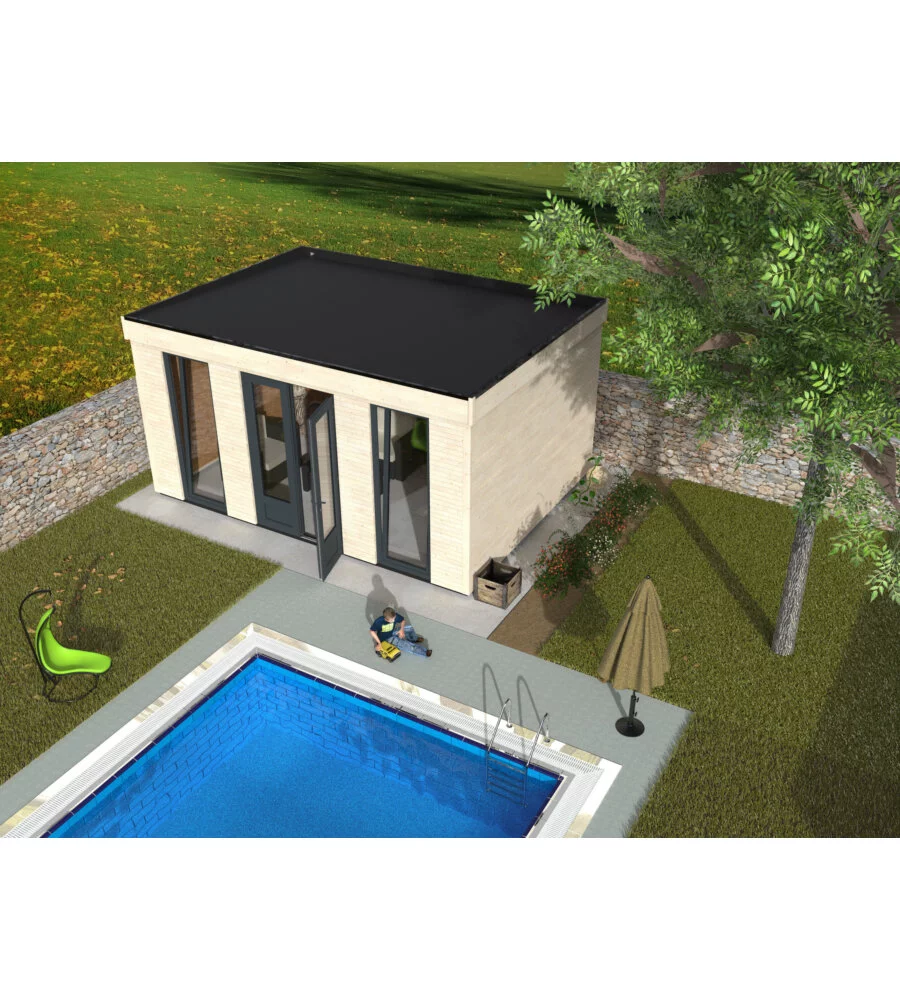 CASETTA IN LEGNO DA GIARDINO PREFABBRICATA DECOR ET JARDIN "DECOR HOME 15MQ" IN ABETE BIANCO NORDICO 497X365X250 CM
