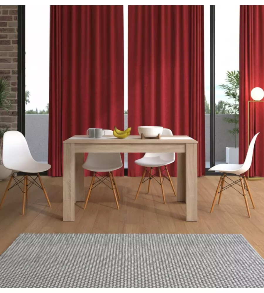 Tavolo in quercia con fascia centrale bianca 135x80,5x74,5 cm