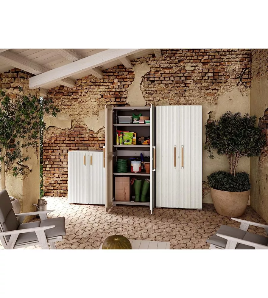 ARMADIO IN RESINA ALTO KETER "GROOVE" BEIGE, 80X45X180 CM