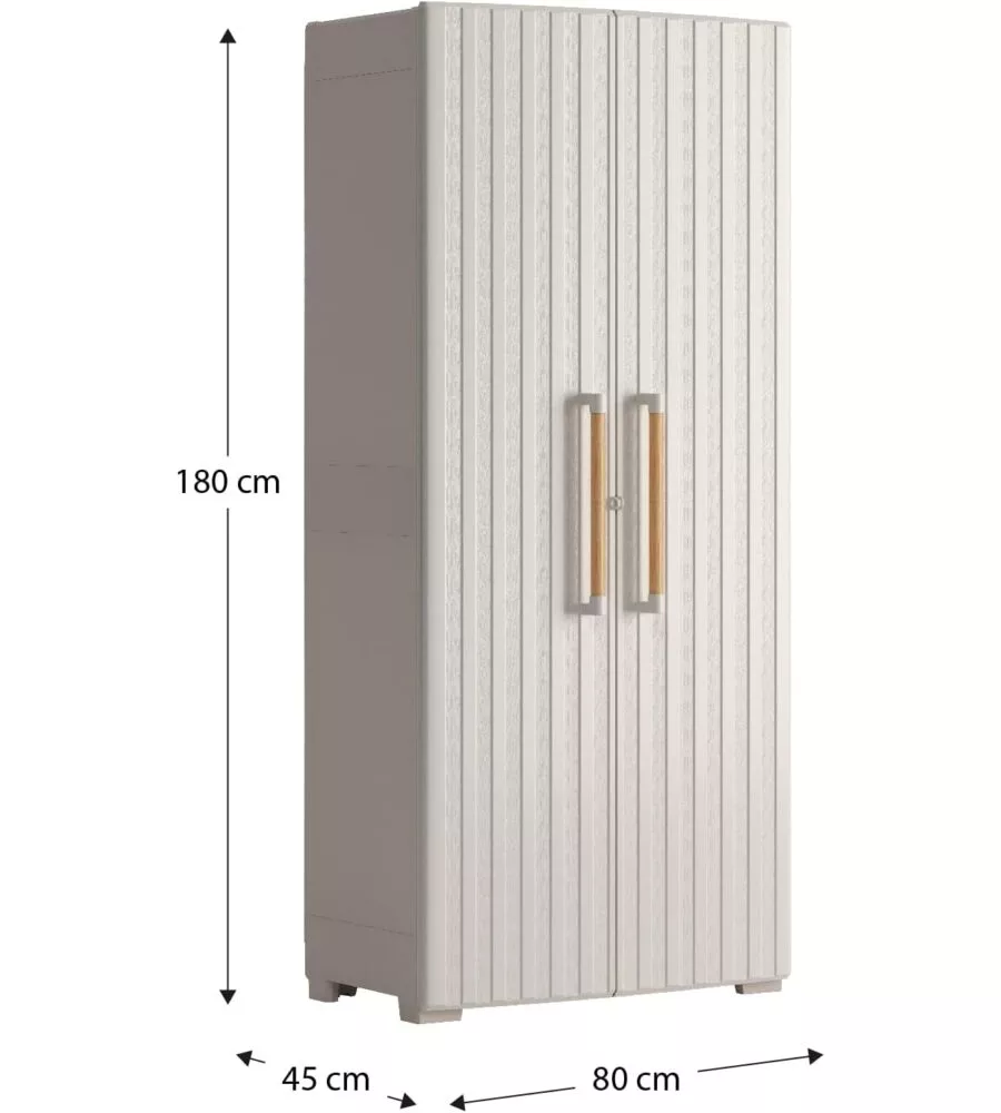 ARMADIO IN RESINA ALTO KETER "GROOVE" BEIGE, 80X45X180 CM