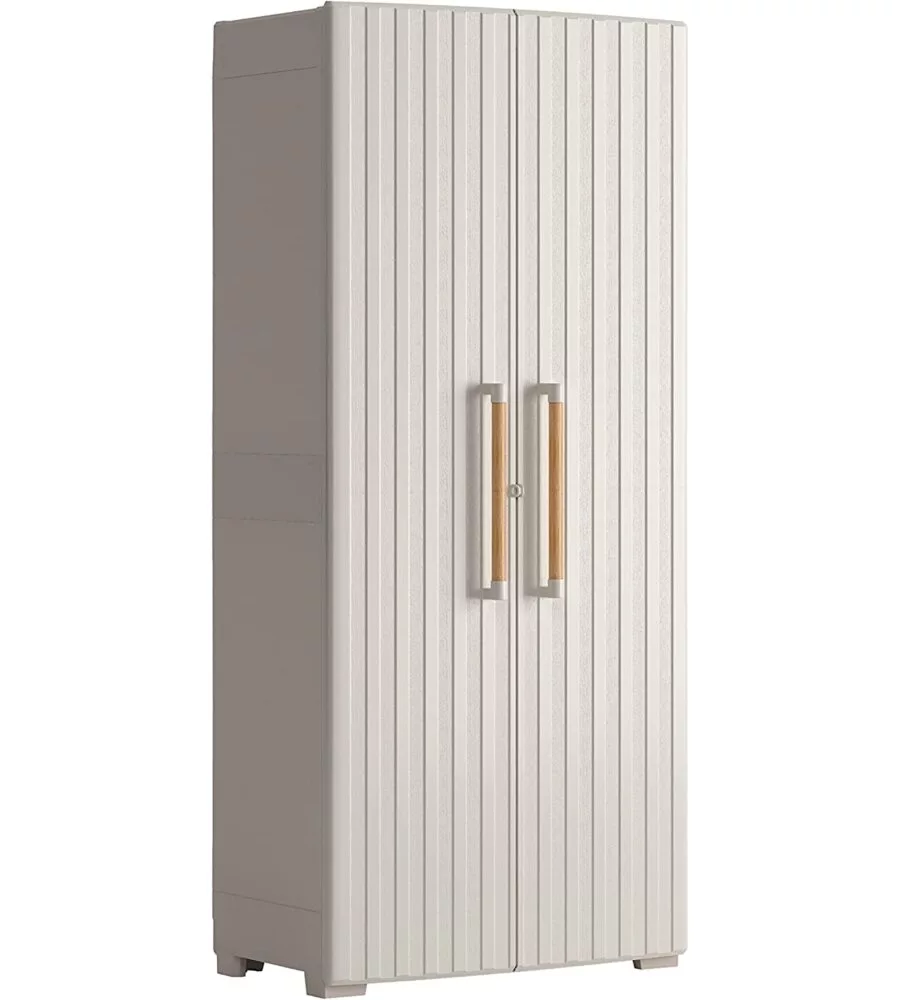 ARMADIO IN RESINA MULTISPACE KETER "GROOVE" BEIGE, 80X45X180 CM