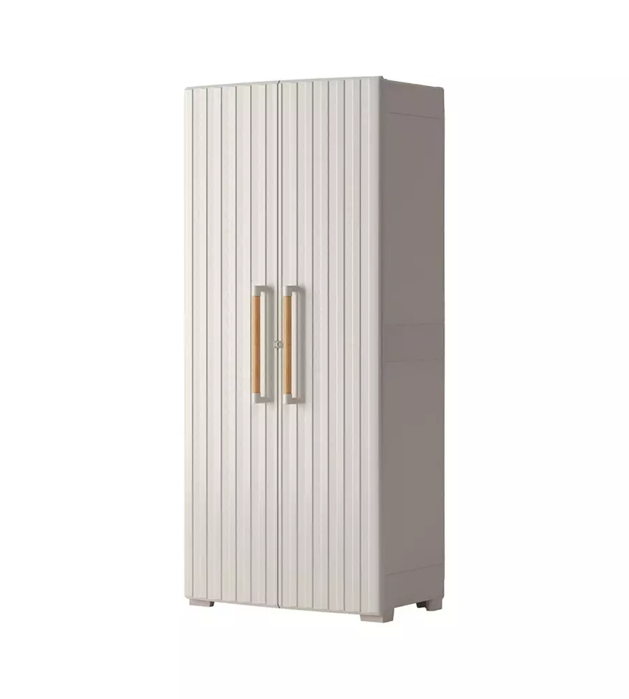 ARMADIO ALTO MULTISPACE KETER "GROOVE" IN RESINA BEIGE 80X45X180 CM