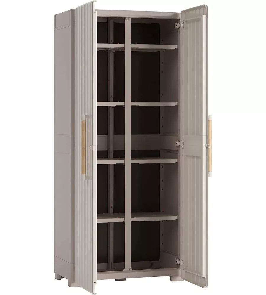 ARMADIO IN RESINA MULTISPACE KETER "GROOVE" BEIGE, 80X45X180 CM