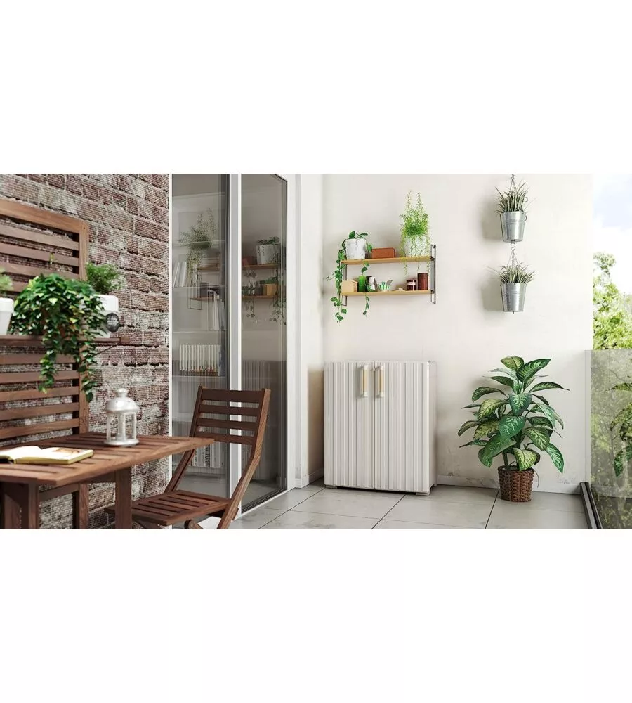 ARMADIO IN RESINA BASSO KETER "GROOVE" GRIGIO, 80X45X98 CM
