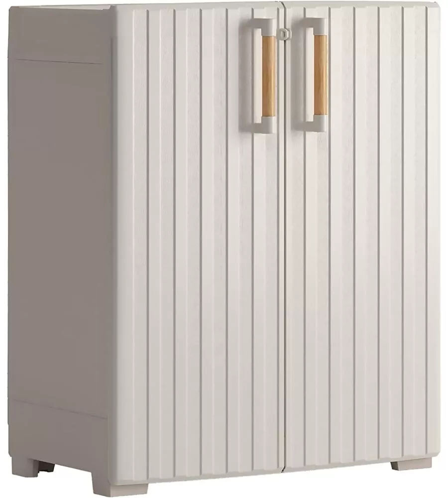 ARMADIO IN RESINA BASSO KETER "GROOVE" GRIGIO, 80X45X98 CM