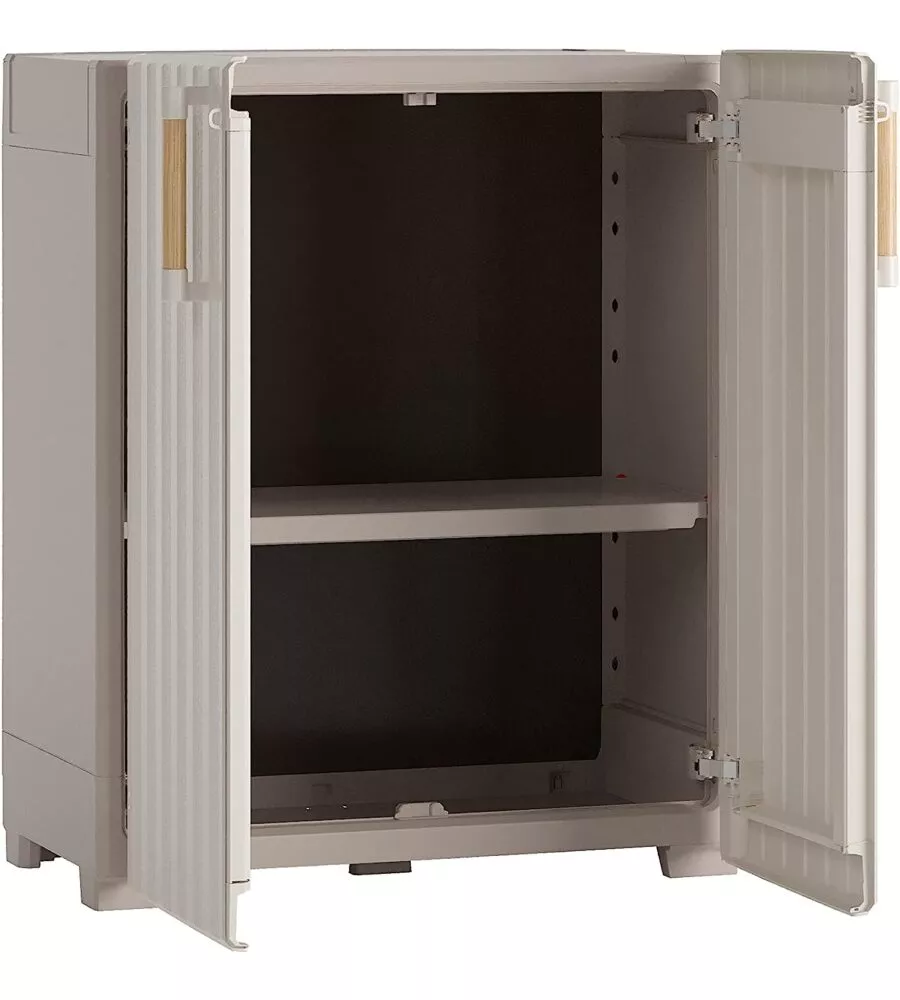 ARMADIO IN RESINA BASSO KETER "GROOVE" GRIGIO, 80X45X98 CM
