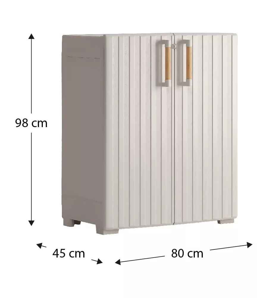 ARMADIO IN RESINA BASSO KETER "GROOVE" GRIGIO, 80X45X98 CM