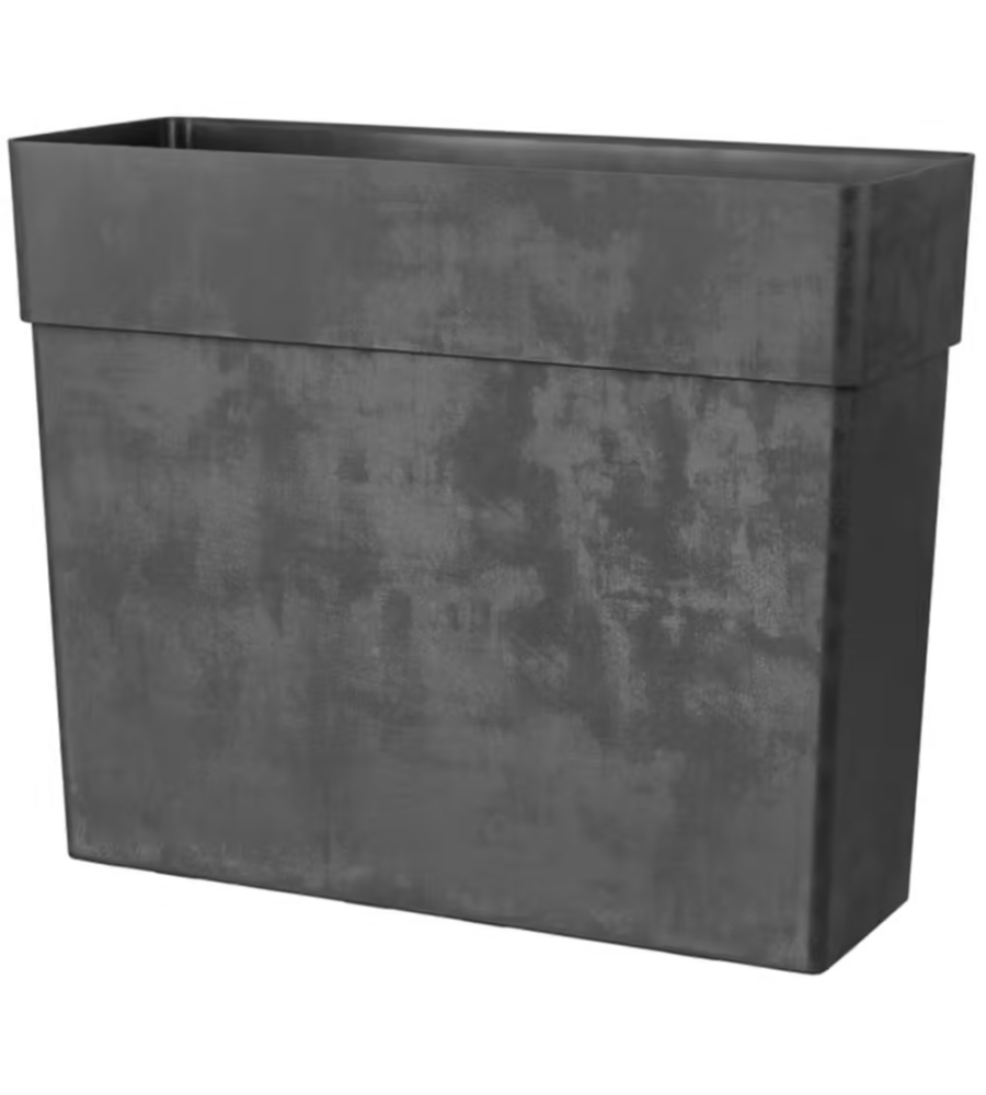 VASO DA GIARDINO "FENCE LIKE" IN RESINA ANTRACITE, 78X29,5X65 CM - DEROMA
