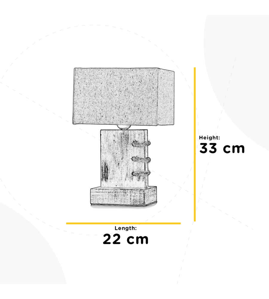 LAMPADA DA TAVOLO "GEA" LEGNO E CORDA, E27