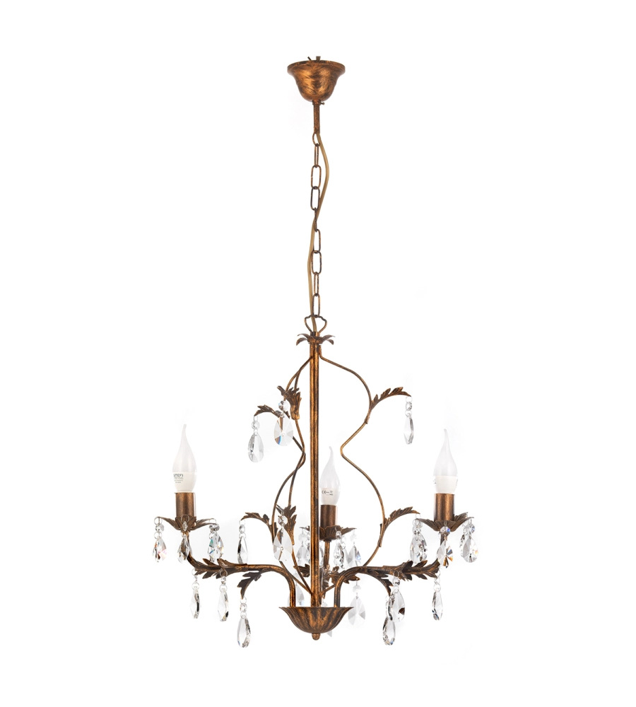 LAMPADARIO A 3 LUCI "TERESA" BRONZO, E14