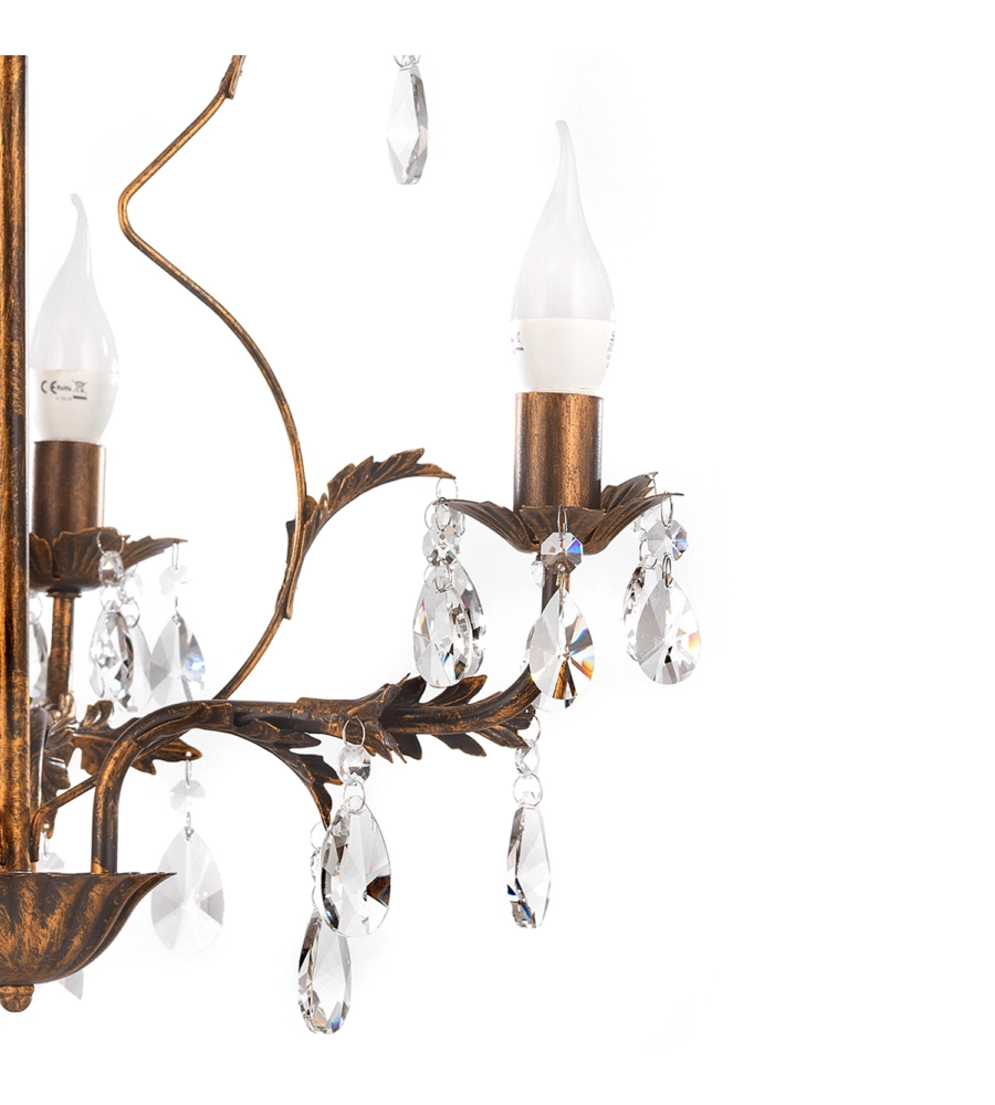 LAMPADARIO A 3 LUCI "TERESA" BRONZO, E14
