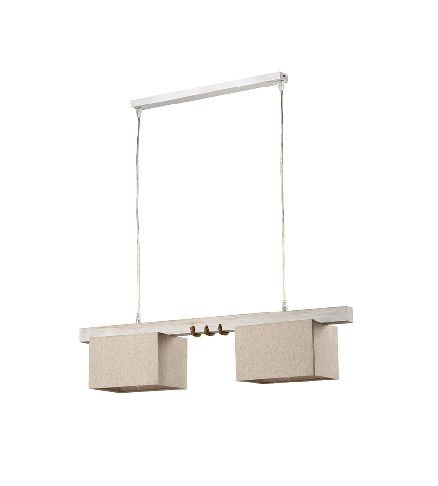 LAMPADA A SOSPENSIONE "GEA" LEGNO E CORDA, E27