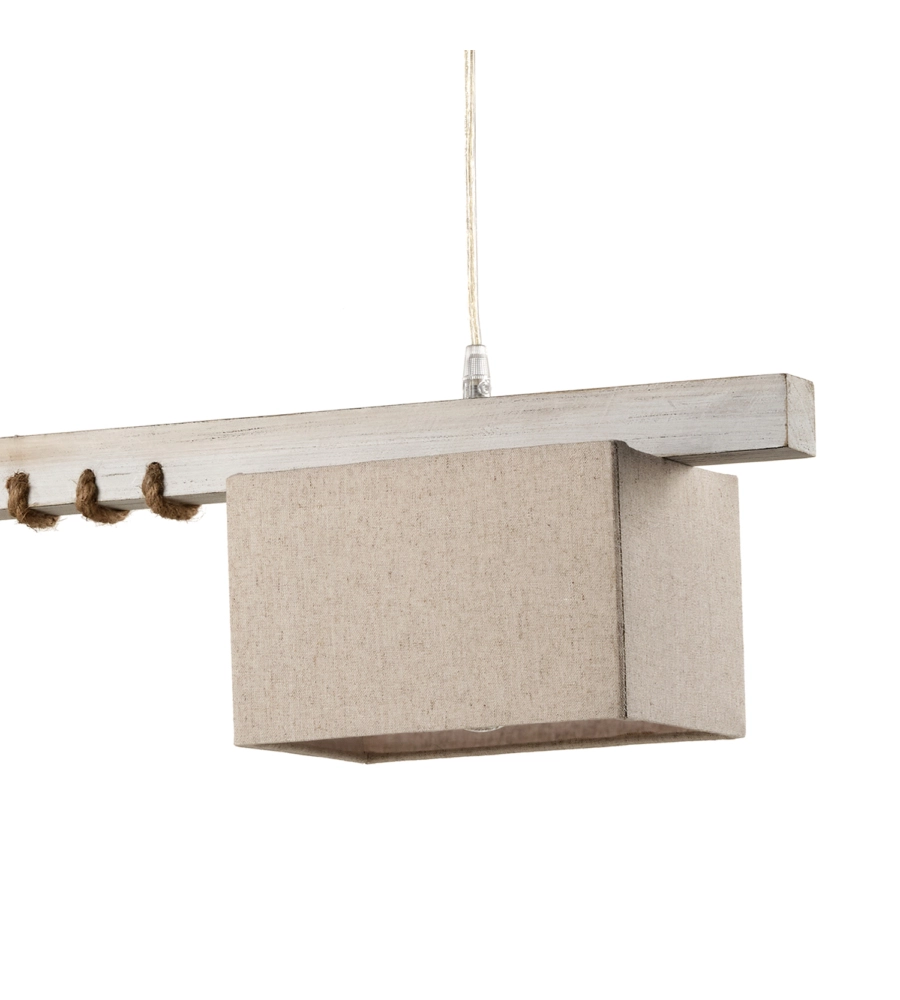LAMPADA A SOSPENSIONE "GEA" LEGNO E CORDA, E27