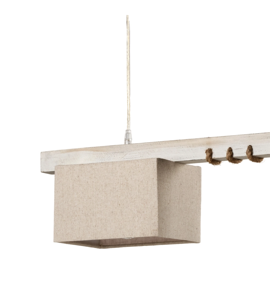 LAMPADA A SOSPENSIONE "GEA" LEGNO E CORDA, E27