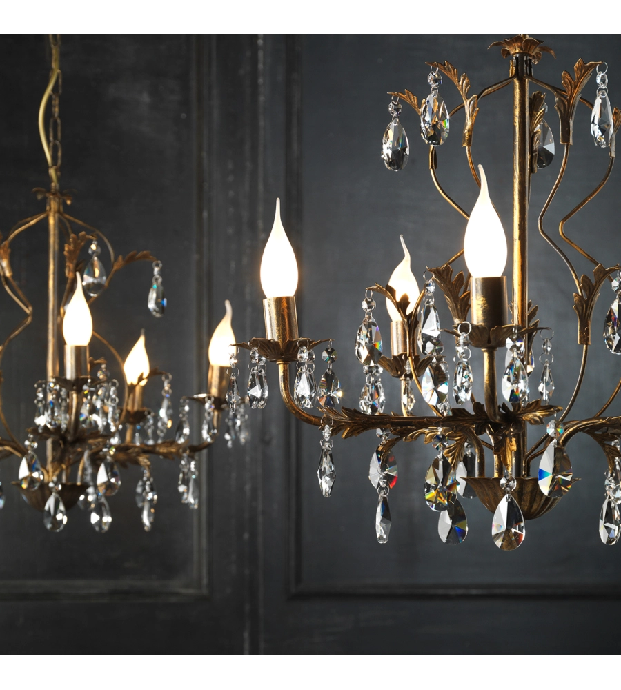 LAMPADARIO A 5 LUCI "TERESA" BRONZO, E14