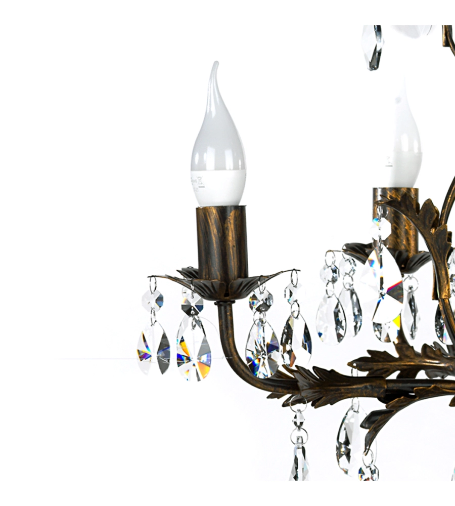 LAMPADARIO A 5 LUCI "TERESA" BRONZO, E14